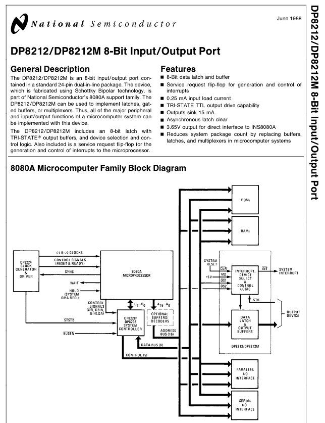 Componenti elettronici: DP8212N 8 Bit Input Output Port – Nuovo e nell'imballaggio originale da Oberwangen b. Bern venduto da Vittorio0 1