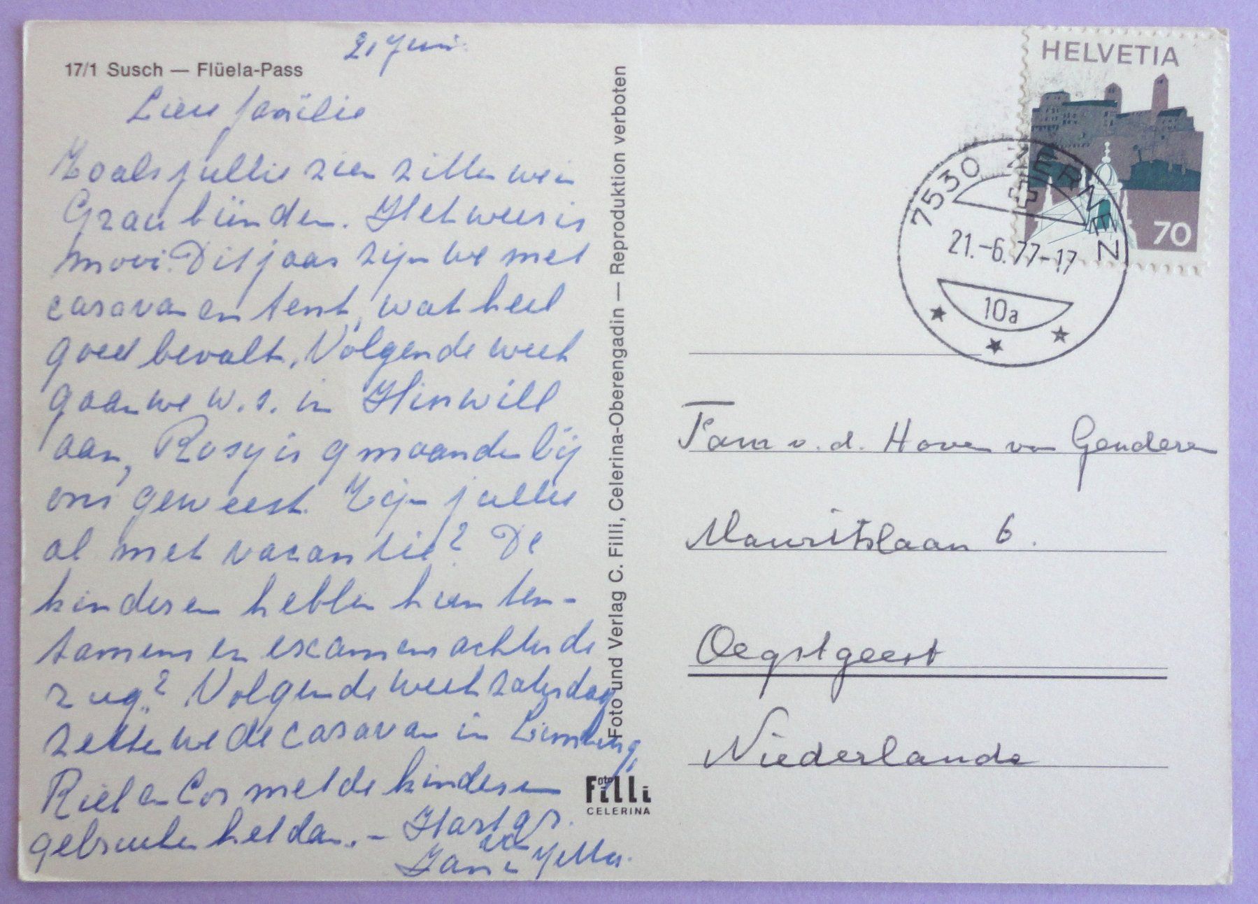 Cartoline postali: Susch - Flüela-Pass – Difettoso da Fétigny venduto da Billy2miny 1