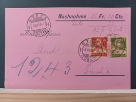 Nachnahme,  KK, Zürich, 1916