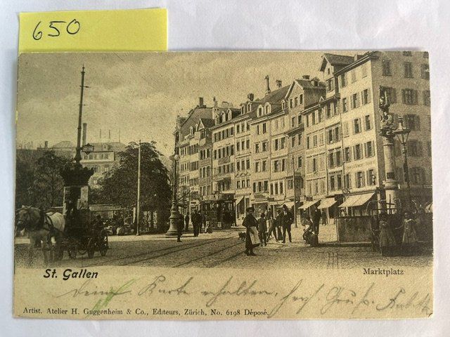 Ansichtskarten: alte Ansichtskarte St. Gallen Marktplatz, 1902 – Gebraucht aus Niederwil AG von dahu75