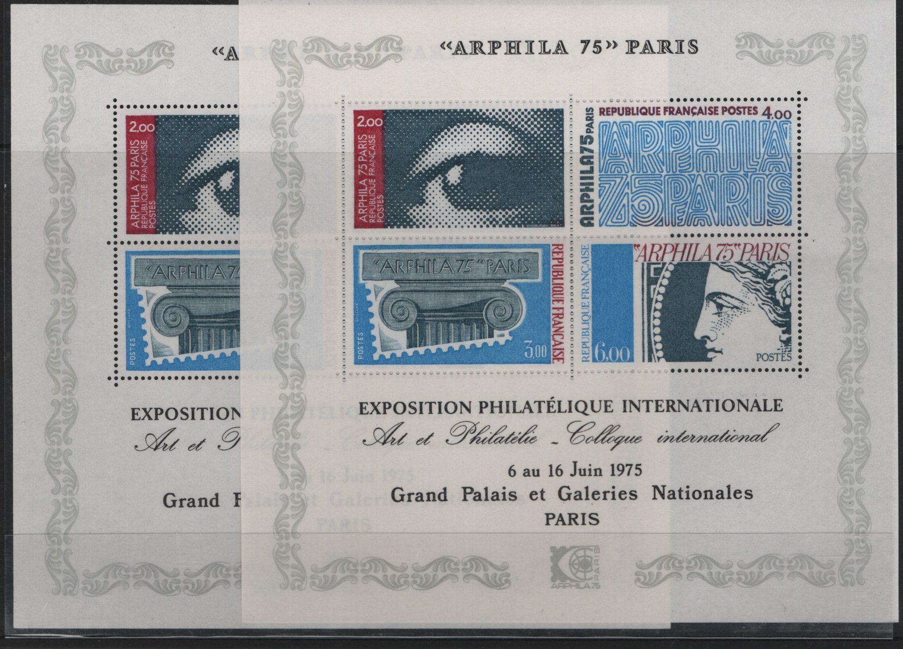 Tutti i francobolli: Block Ausstellung ARPHILA 75 Paris 2 x Postfrisch – Nuovo (secondo la descrizione) da Gordola venduto da tist