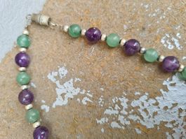 Schmuck: Collier Steine/Silberperlen