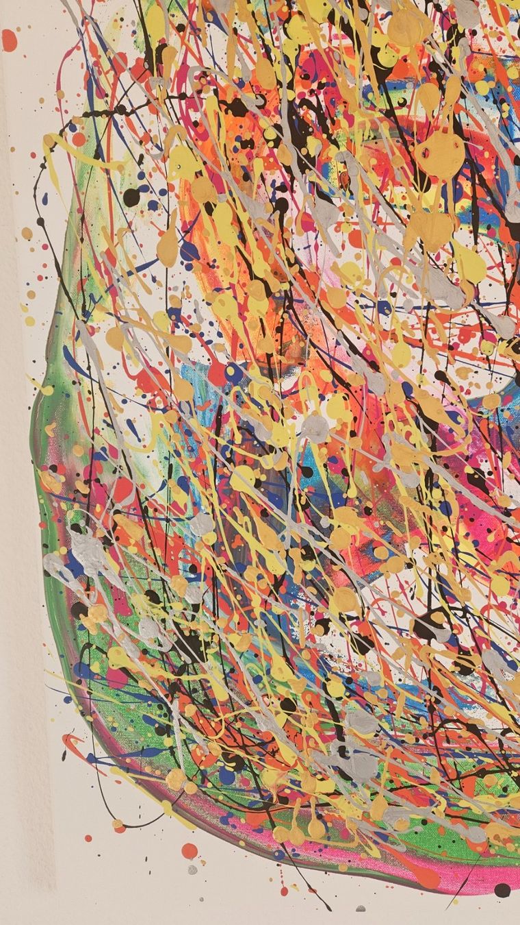 Gemälde: Tableau abstrait coloré, unique, parfait pour décorer! – Neu (gemäss Beschreibung) aus Le Locle von fab_c9hh 6