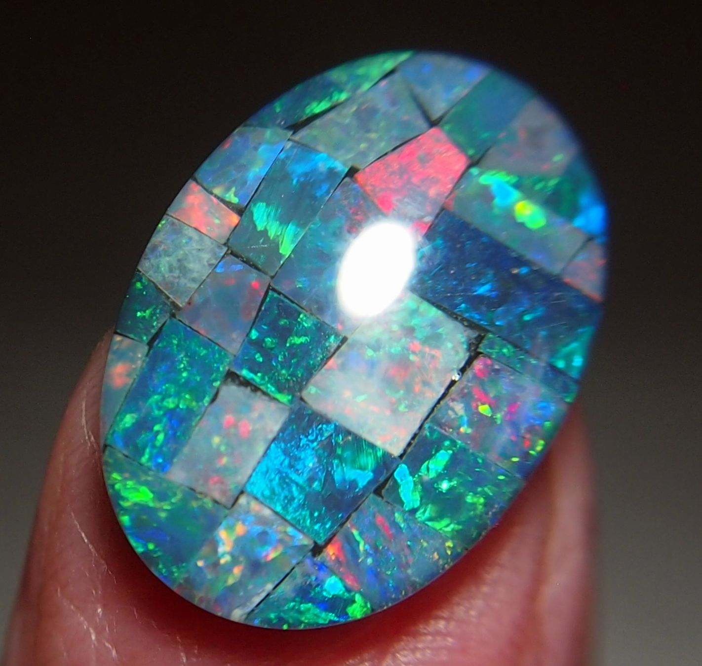 Pietre preziose: 8 CTS QUALITY STUNNING MOSAIK-OPAL AAA – Nuovo e nell'imballaggio originale da Reinach BL venduto da Marblue 7