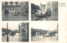 Luzern Hochwasser 1910, Cook's, Schiffe, gelaufen, selten!