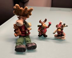 3 Weihnachts-Elche Deko