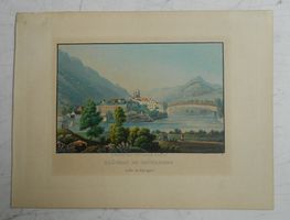 Schloss Reichenau. Kolorierte Aquatinta von ca 1850.