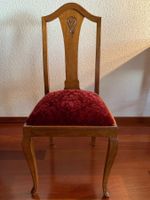 Vintage Stuhl, Holz & Samt