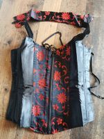 Corsage rot/schwarz *NEU* Vollbrust  L