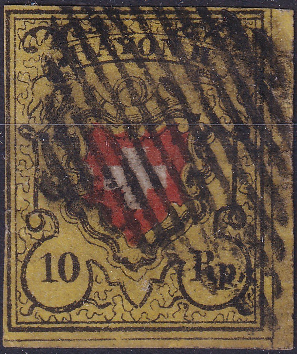 Alle Briefmarken: Rayon II, T.24 B1-RO, mit breitem BOGENRAND, Kat: 675.-+ – Gebraucht aus Sursee von Luzernerraute