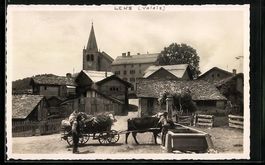 Foto-AK Lens /Valais, Strassenpartie mit