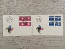 1984 FDC Europamarken Viererblocks