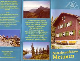 Mettmen, Schwanden, Naturfreundehaus, Faltprospekt