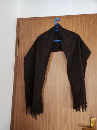 Écharpe ERIC BOMPARD 100% cachemire marron foncé franges