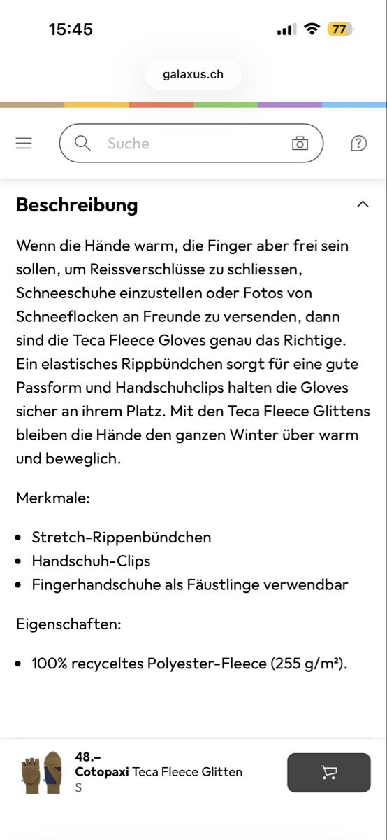 Handschuhe & Handstulpen: Cotopaxi Teca Fleece Glitten - Handschuhe – Neu (gemäss Beschreibung) aus Möhlin von vil_g6sg 5
