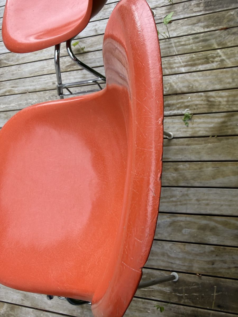 Eames Sedie: Eames Stuhl, Fiberglas, Orange – Usato da Arlesheim venduto da kifa02 5