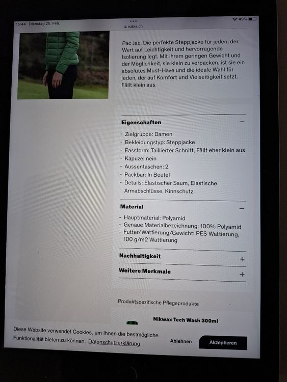 Pac Jac rukka Damenjacke schwarz Grösse 40 6