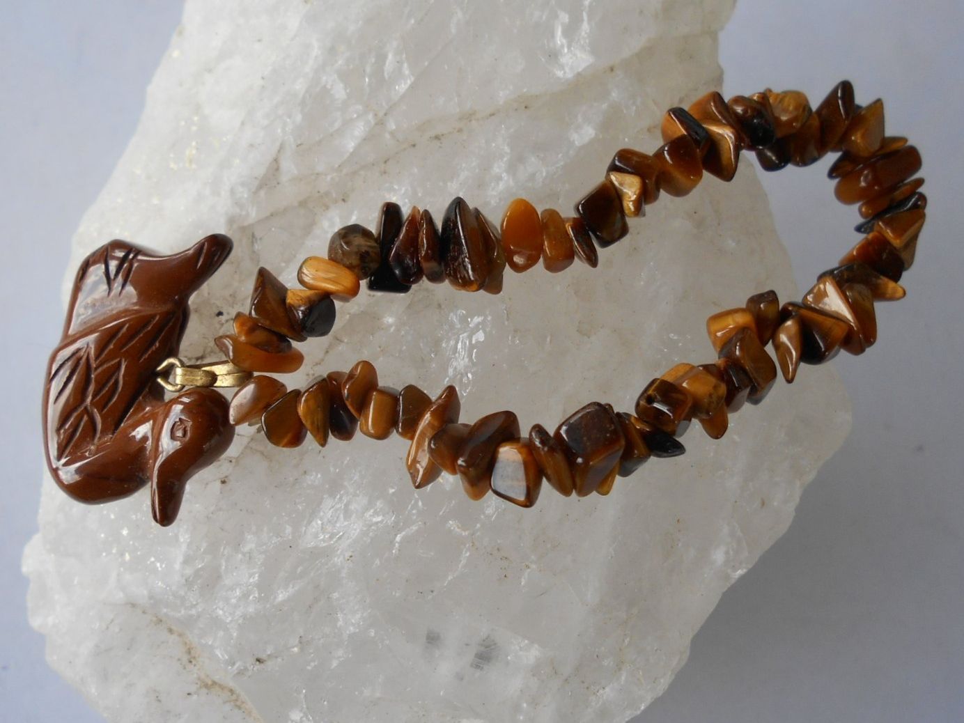 Bracelets: Tigerauge Armkette ca. 18 cm Elastikband – Neuf (Voir description) à Zürich par swisscristal01