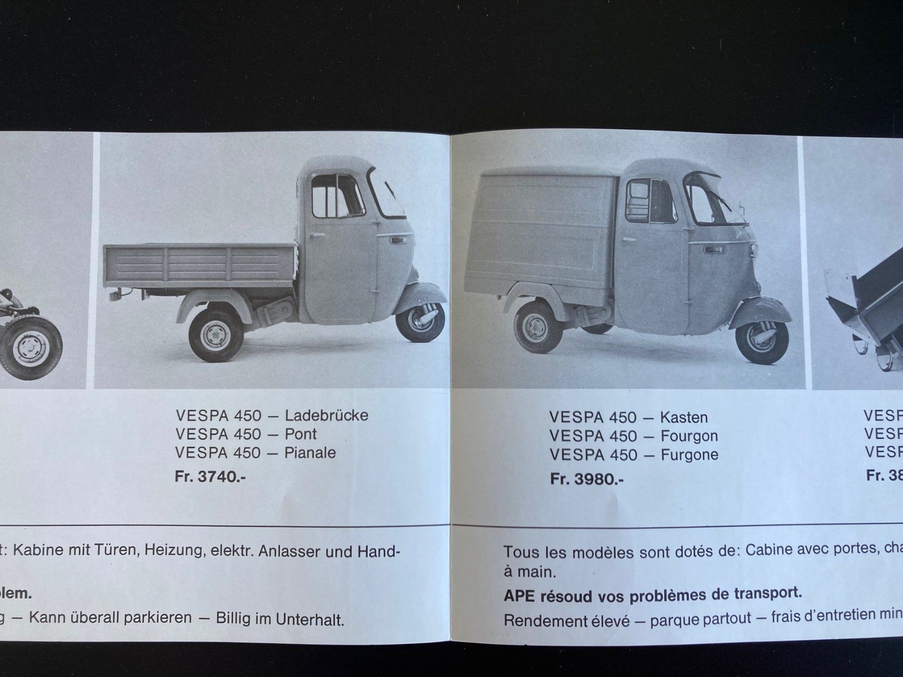 Piaggio Tutti pezzi di ricambio per scooter: Ape Vespa Piaggio Prospekt 1966 – Usato da Dübendorf venduto da vesparazzo 1