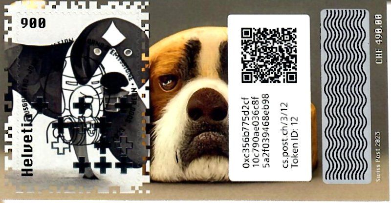 Tutti i francobolli: Swiss Crypto Stamps 3.0 ID:12 mit Stempel – Nuovo e nell'imballaggio originale da Baar venduto da CryptoShop