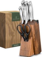 Messerblock 7-teilig mit Messerschärfer Küchenmesser Set