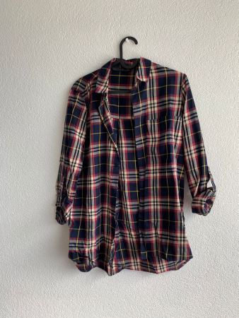 Chemise à carreaux bordeau