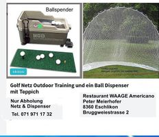 Golfball Dispenser mit Teppich und Fangnetz