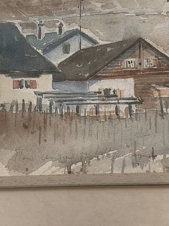 Tableaux: Plan cerisier, Martigny, aquarelle – D'occasion à Montreux par Barber_Swiss_Vintage 1