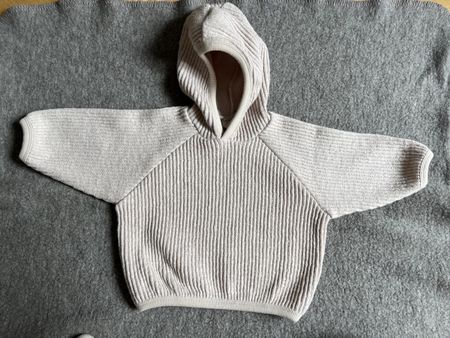Süsser Oversized gerippter Kapuzenpulli Gr. 1J beige