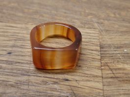 Ring aus Achat braun gestreift Durchmesser 19 mm gebraucht