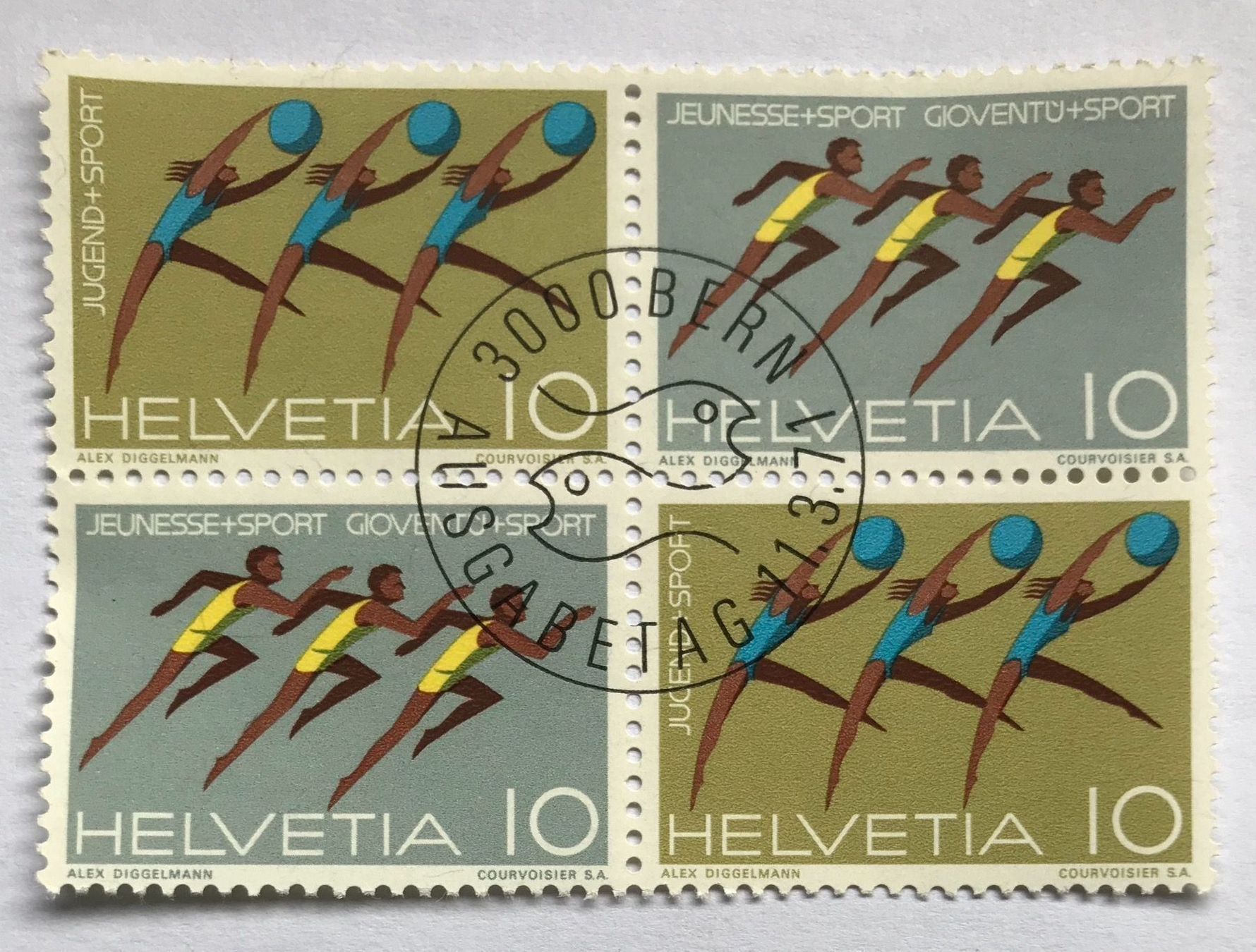 Tutti i francobolli: Vollstempel Vierer Block Bern – Usato da Aarau venduto da Billa007