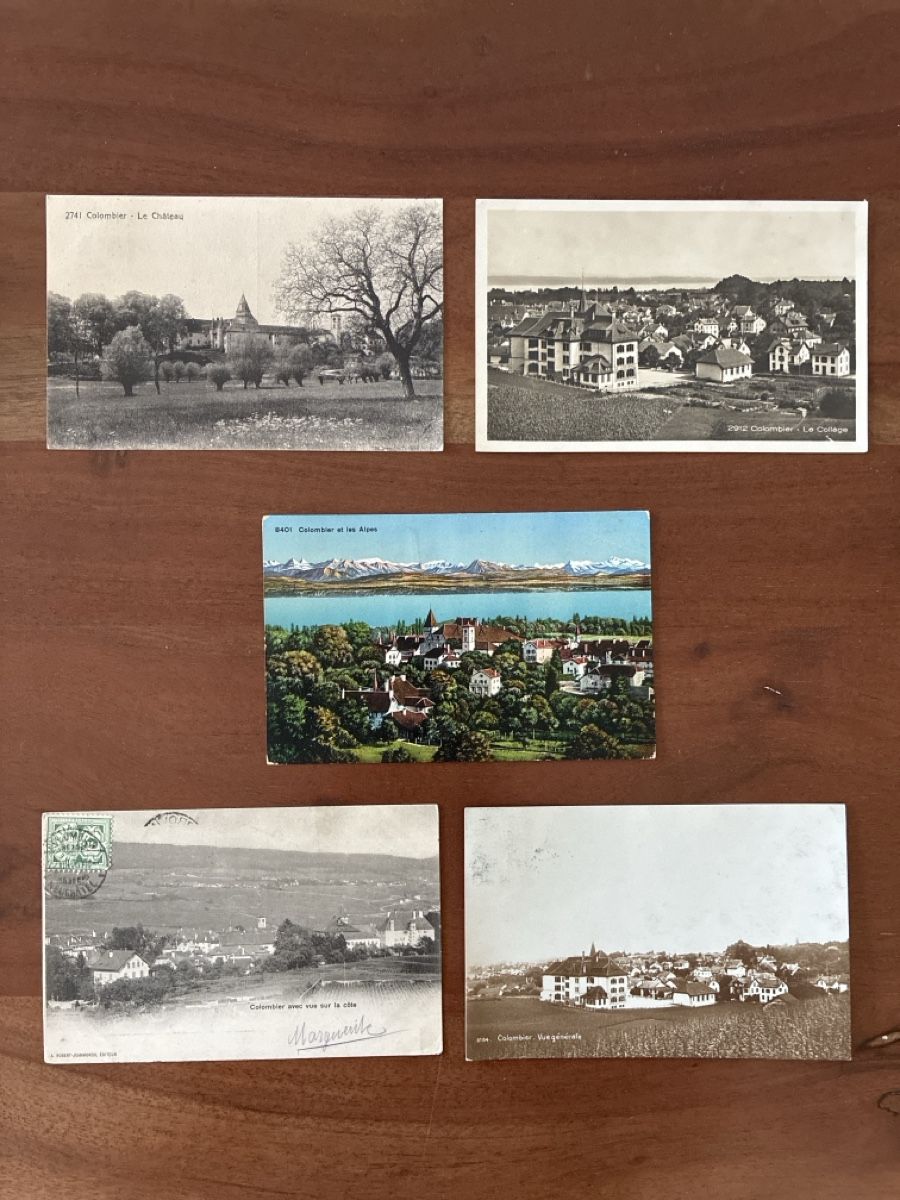 Cartoline postali: 11 Ansichtskarten Schweiz von Colombier NE – Usato da Oftringen venduto da Cla.vD.74
