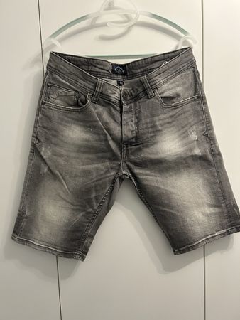 Coole kurze  Herren Jeans Shorts, Grau,, Gr. L