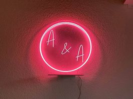 LED Neon Sign "A & A" 40cm  Dimmbar, für Hochzeit/Party