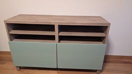 TV Möbel Holzoptik Mintgrün mit Türen guter Zustand