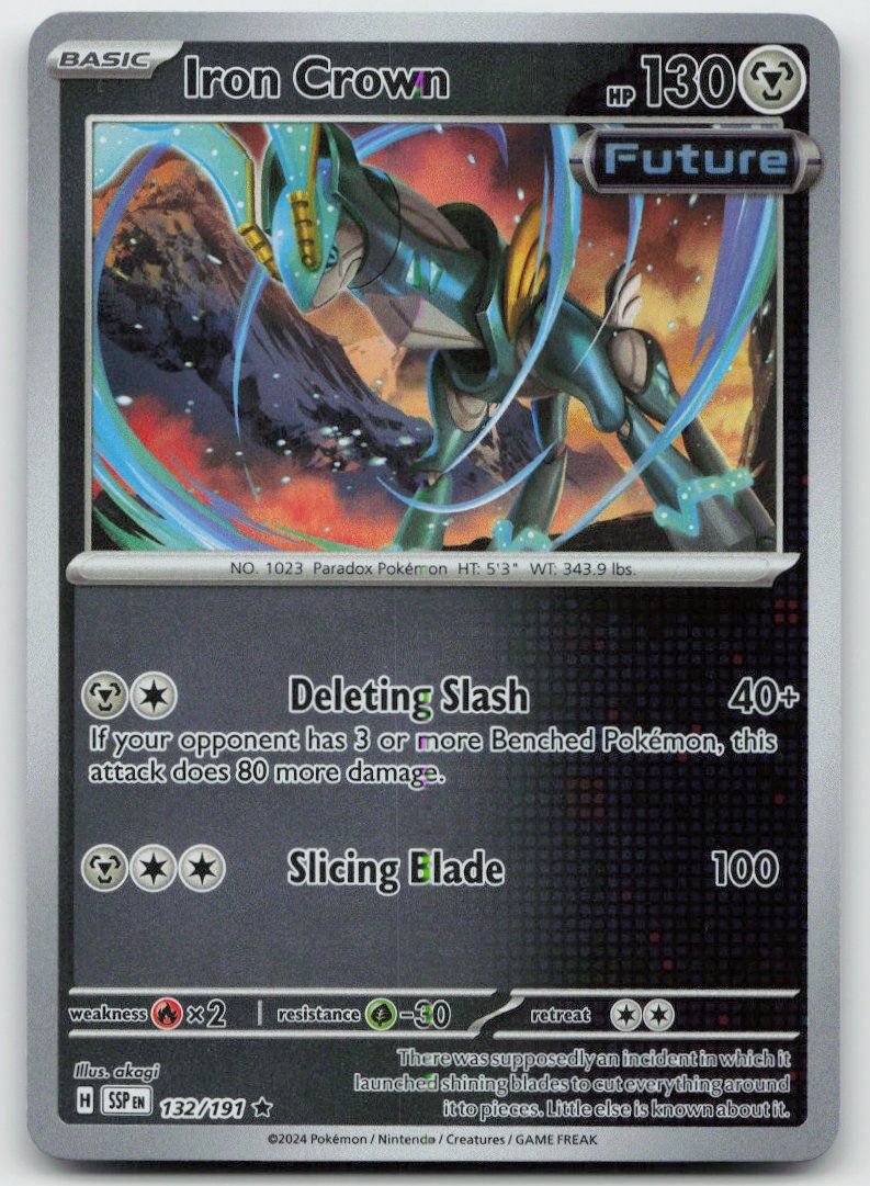 Pokémon Carte collezionabili: Pokemon Iron Crown Reverse 129/191 SSP EN 2024 – Usato da Lugano venduto da VlaseCard