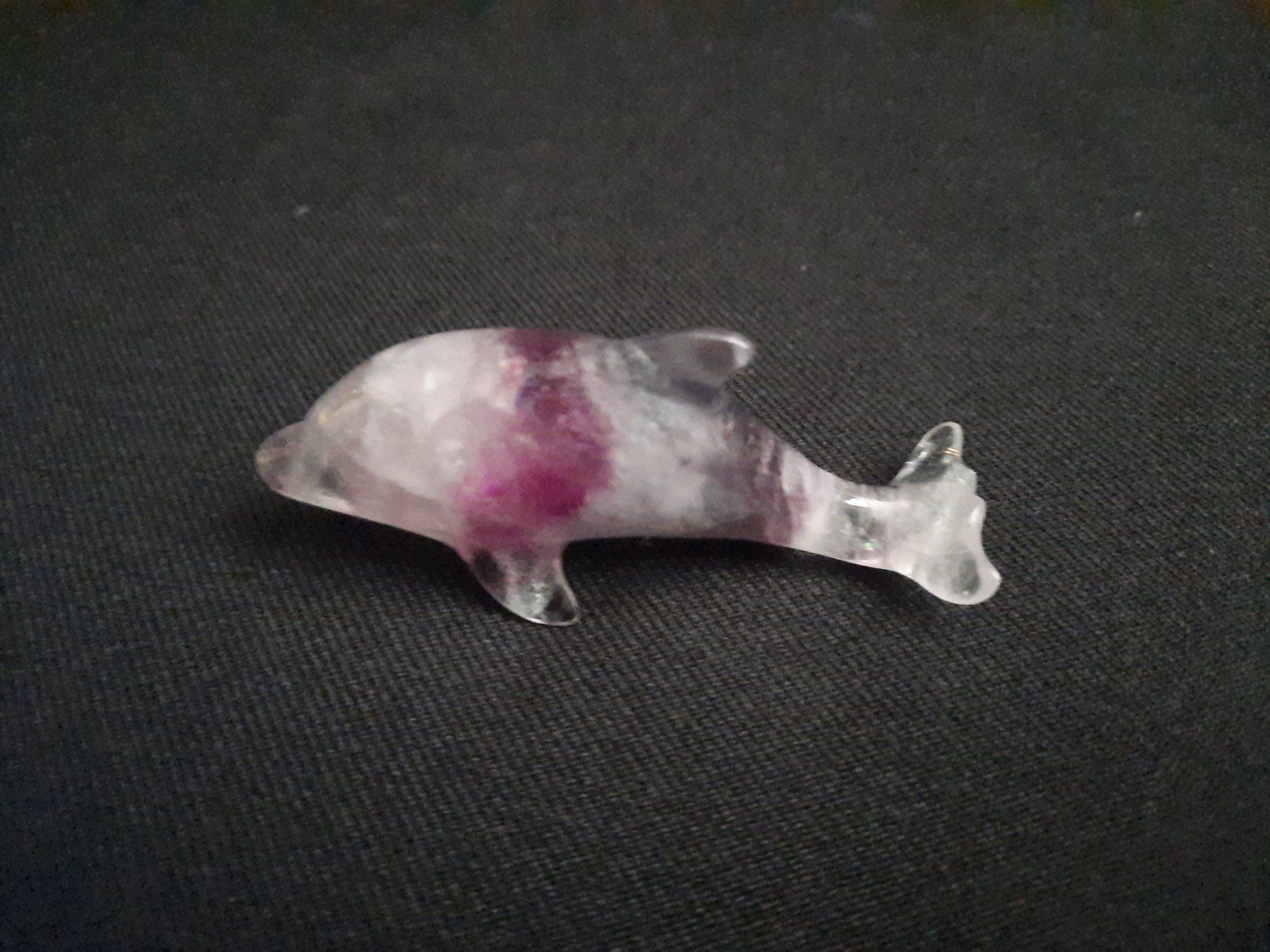 Pietre preziose: Fluorit-Delfin aus Edelstein, ca. 70 mm – Usato da Beinwil am See venduto da Restwert_Beinwil 1