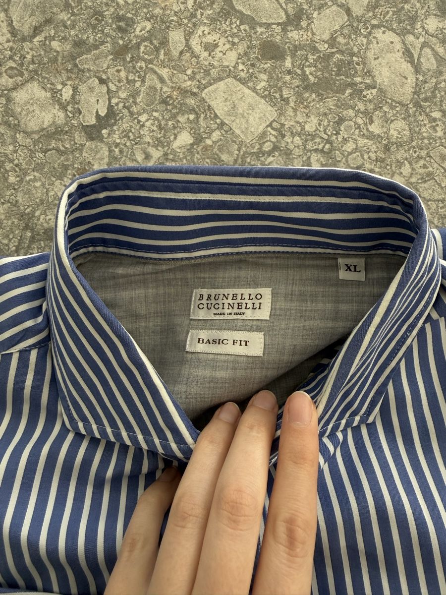 Brunello Cucinelli Camicie: Brunello Cucinelli Hemd gestreift Basic Fit Grösse XL – Nuovo (secondo la descrizione) da Birmensdorf ZH venduto da nin.am 1