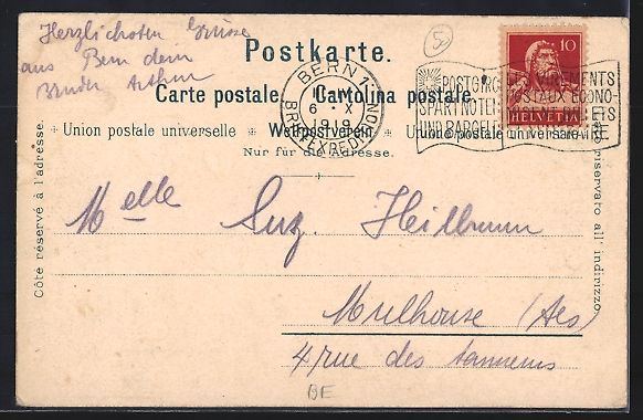 Cartoline postali: Charles Homualk: Bern, Rathaus mit Passa – Usato da Berlin venduto da bartko-reher 1
