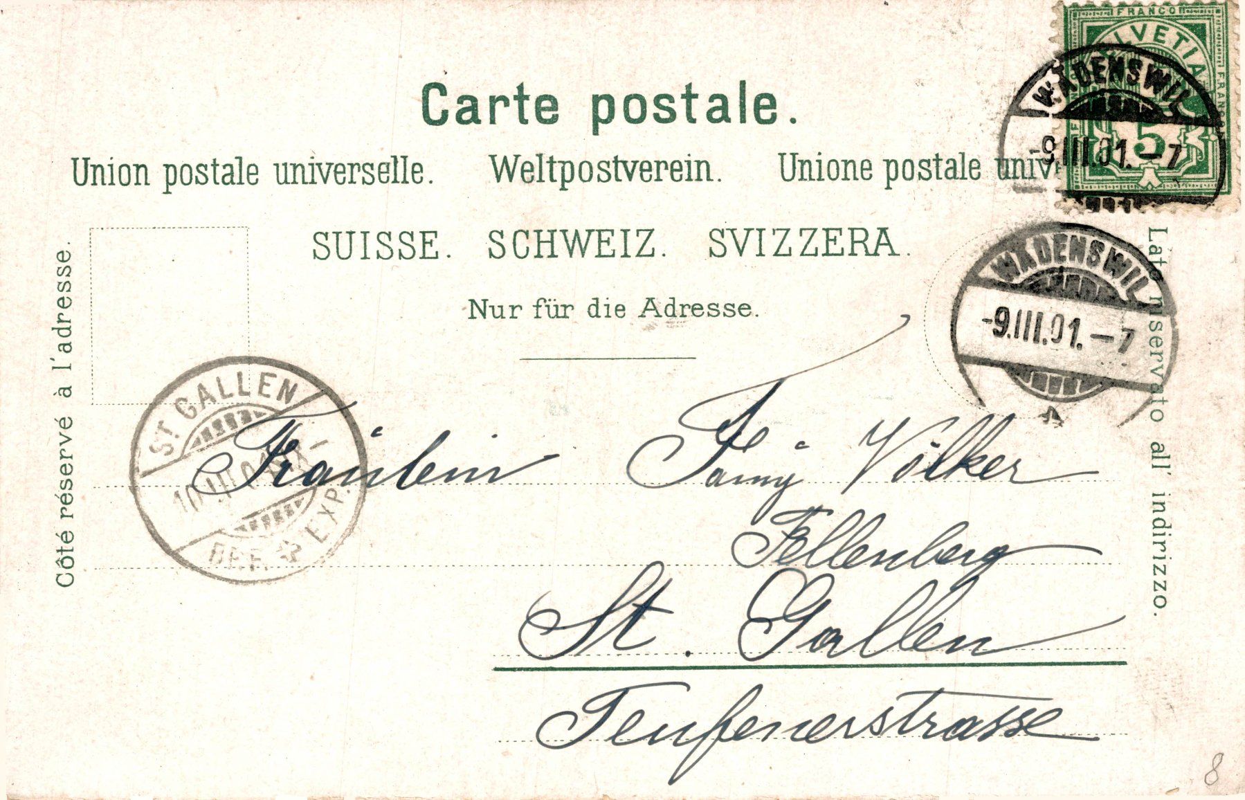 Ansichtskarten: Wädensweil (Wädenswil). Bürgli – Gebraucht aus Bronschhofen von Astore 1