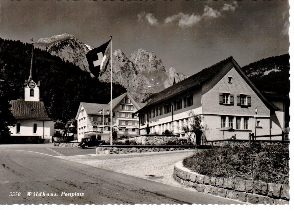 Cartoline postali: Wildhaus Postplatz 1952 – Usato da Wolhusen venduto da Curver9