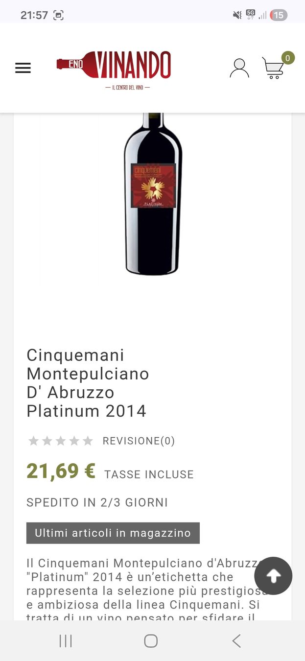 Vino: 2x Cinquemani 2014  – Nuovo e nell'imballaggio originale da Zofingen venduto da WouterSamwel 3
