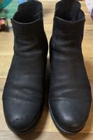 Black Leather Chelsea Boots with Block Heel, Size 39
