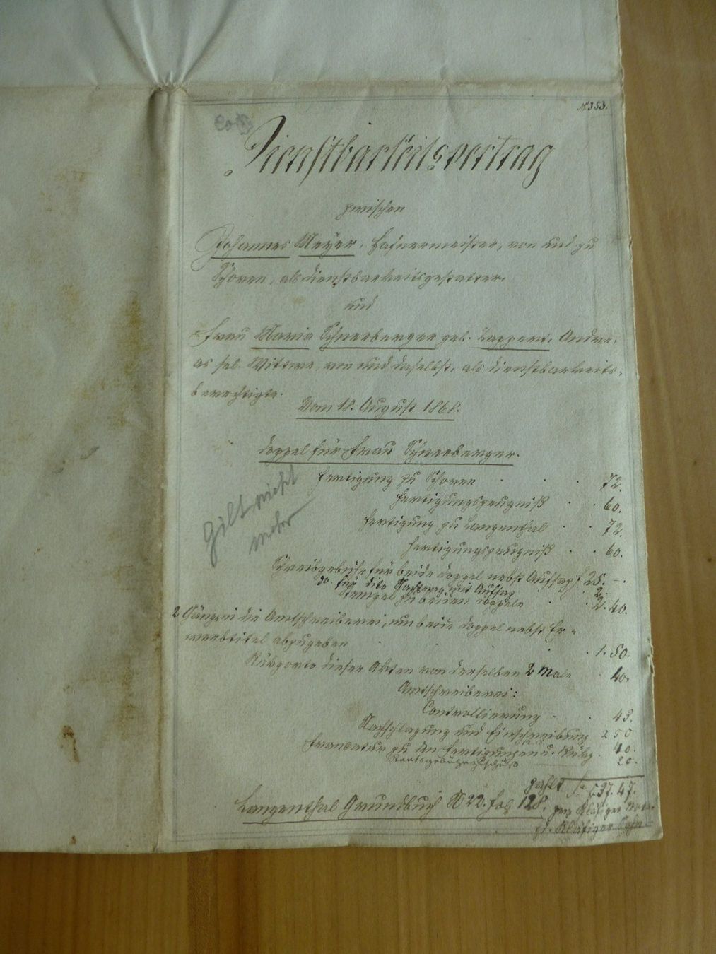 Documenti: Langenthal/ Schoren, 2. März 1869 – Usato da Bettlach venduto da 1saurer 8