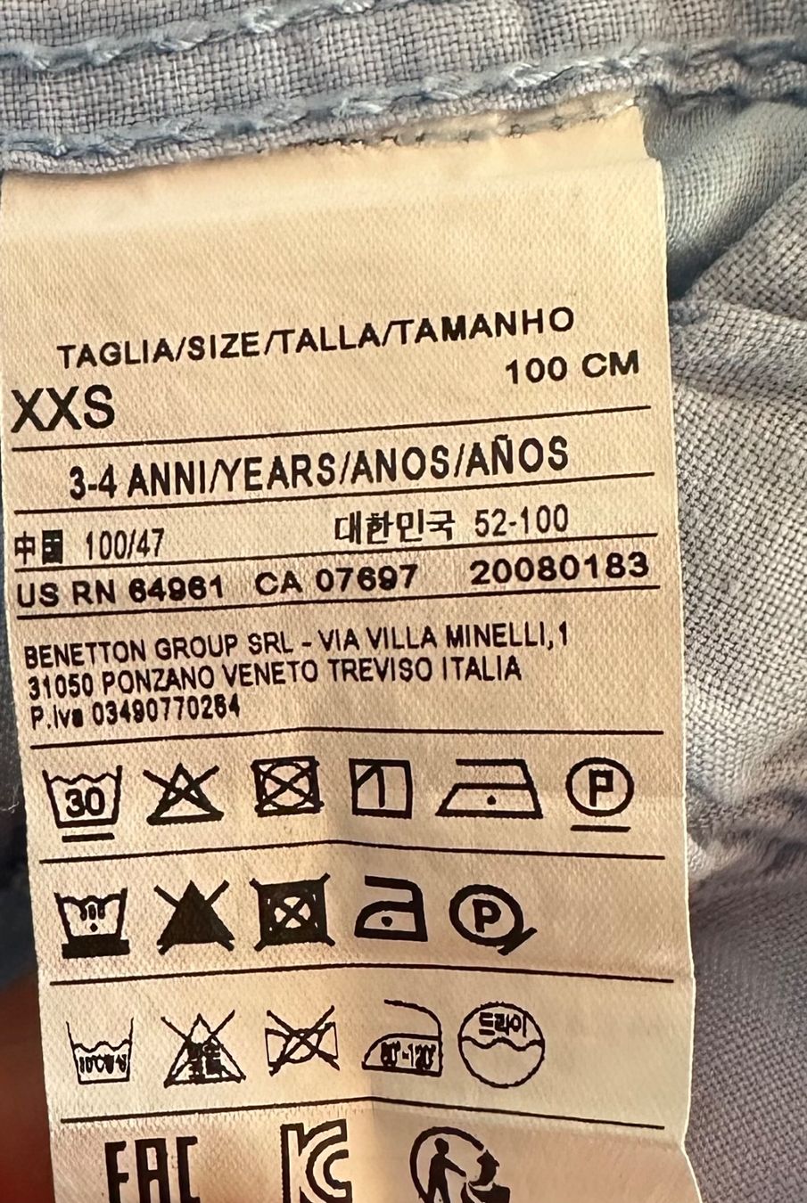 Benetton Pantaloni: 2 Bermuda in lino Benetton – Usato da Castel San Pietro venduto da Moregi 7