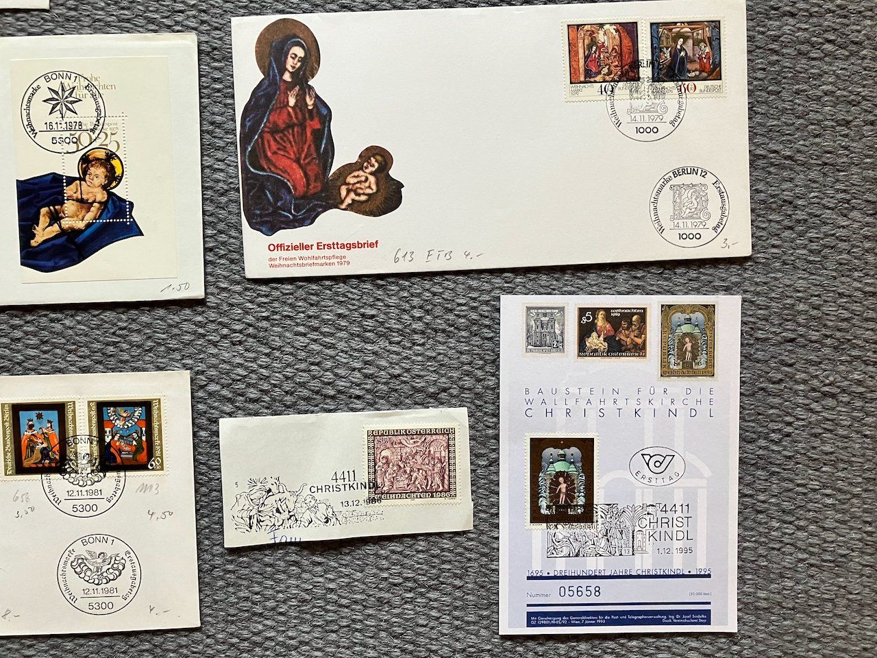 Alle Briefmarken: 15 Belege Weihnachten 1976-95 – Gebraucht aus Nesslau von zueri6 5