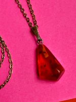 Schicke Kette mit Bernstein, Vintage, Cognac Farbe