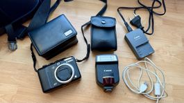 Canon PowerShot G7: Kompaktkamera mit Zubehör zu verkaufen