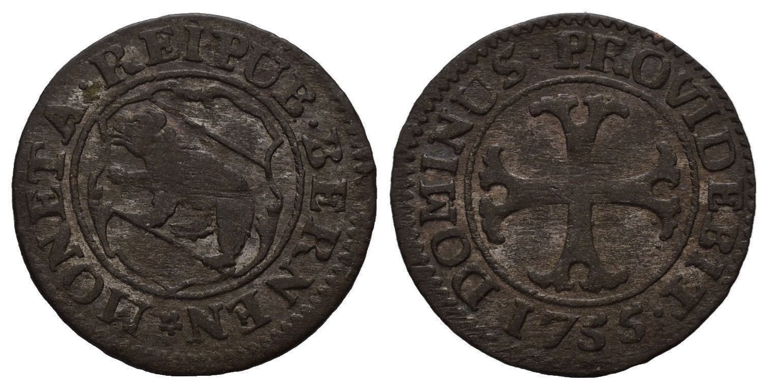 Tutti le monete: Bern Kreuzer 1755  /3338 – Usato da Trimbach venduto da Solothurn1