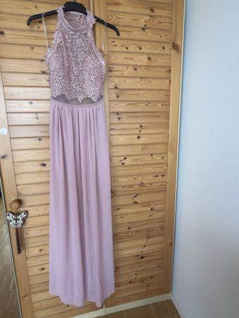Elegantes Spitzen-Abendkleid lang, Gr. M, Rosé, Festlich/Som